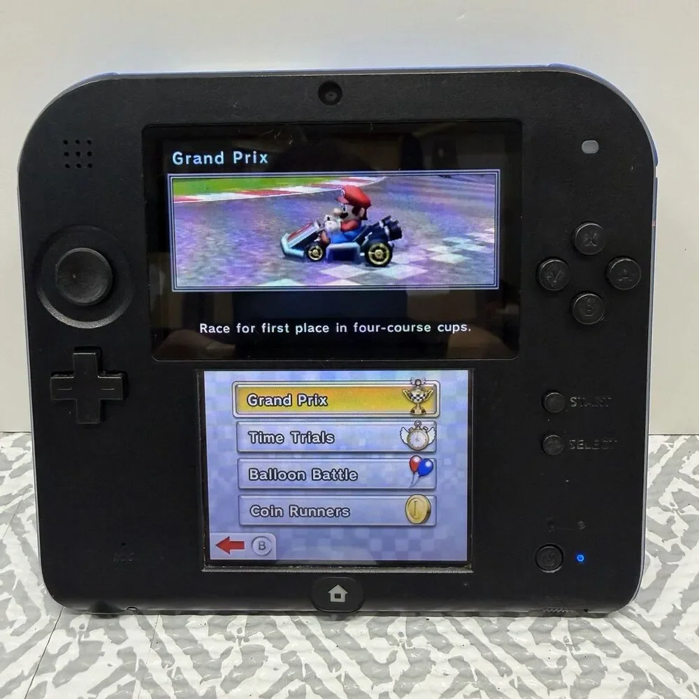 Nintendo 2DS Black & Blue Bundle w/ Mario Kart 7, Charger, 2GB SD Card & Stylus